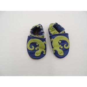ROBEEZ Baby Shoes 0-6 months Gekko Lizard Blue Boy Soft Sole Leather Elastic